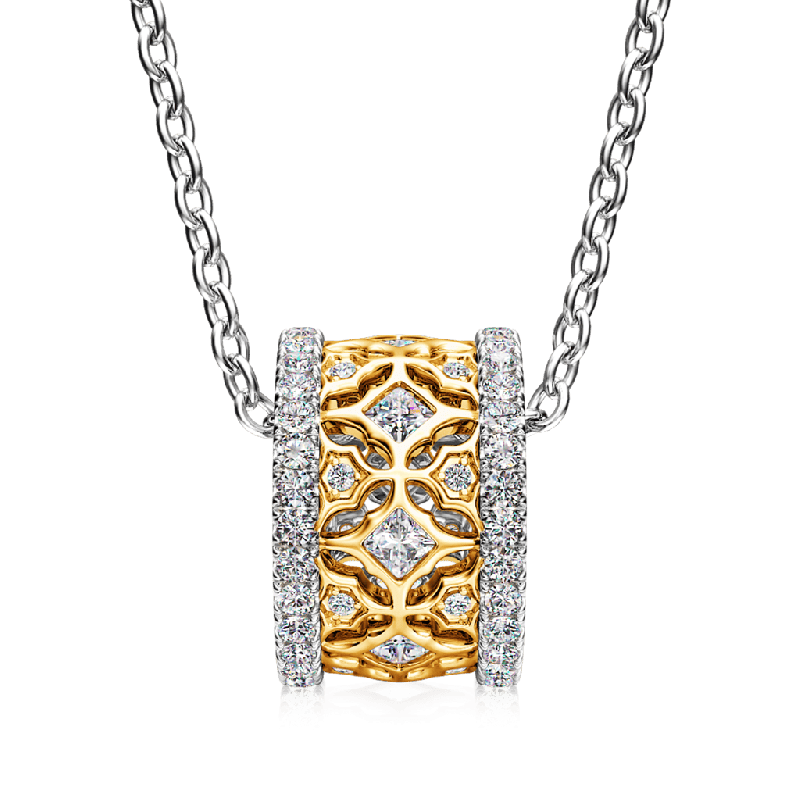 Halo Ruby Deluxe Drum Necklace