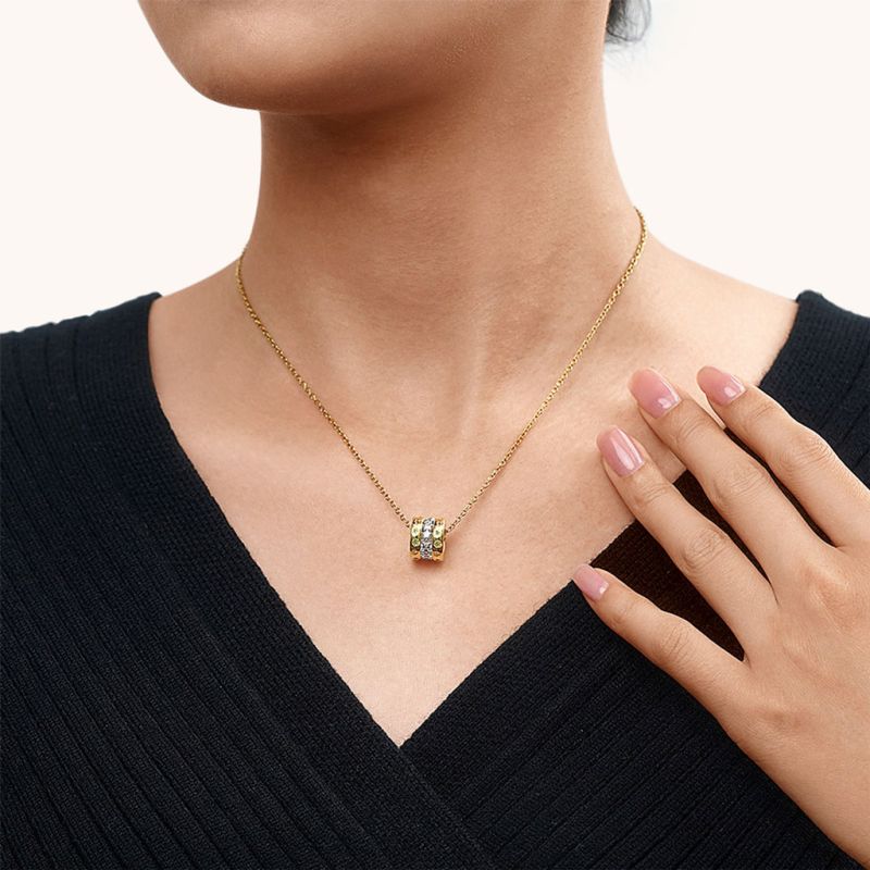 Two-tone Twinkle Stars Drum Necklace