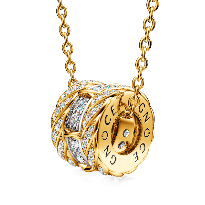 X-unknow Paved Twisted Drum Necklace