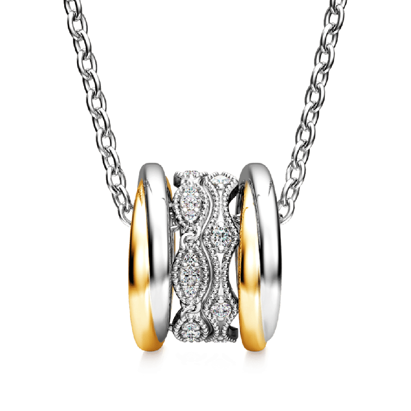 Two-tone Vintage Drum Necklace