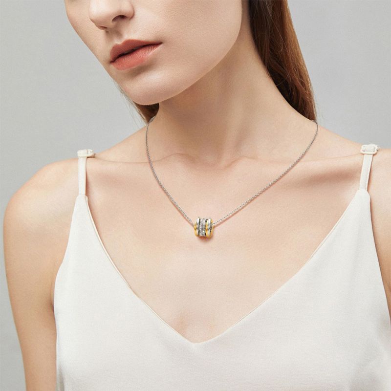 Two-tone Vintage Drum Necklace