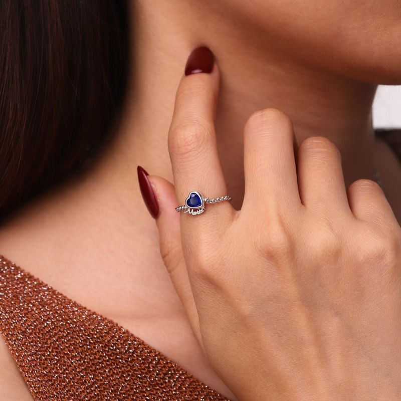 Heart Mother Chain Ring