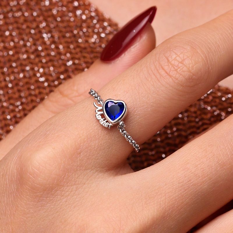 Heart Mother Chain Ring