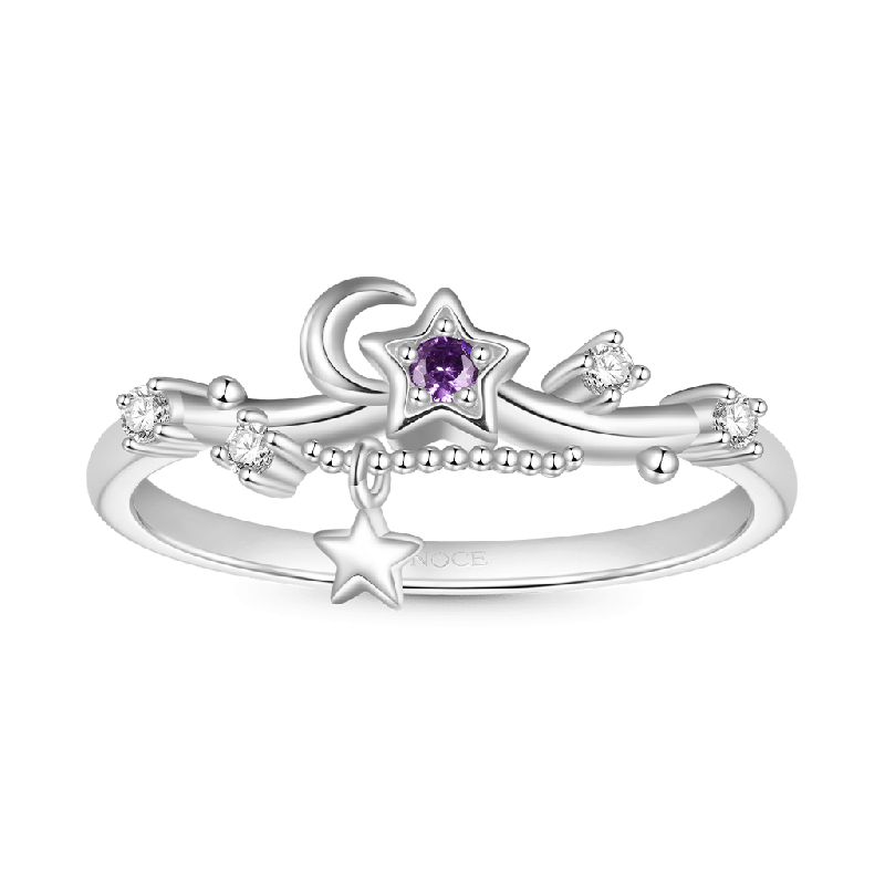 Starry Blue Sparkling Moon Ring