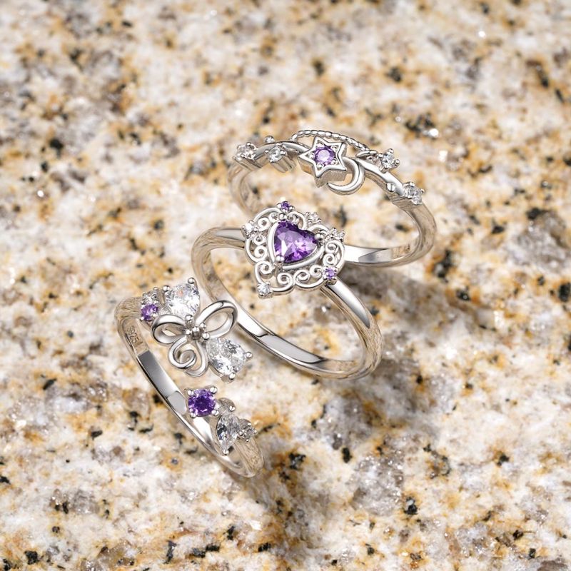 Starry Blue Sparkling Moon Ring