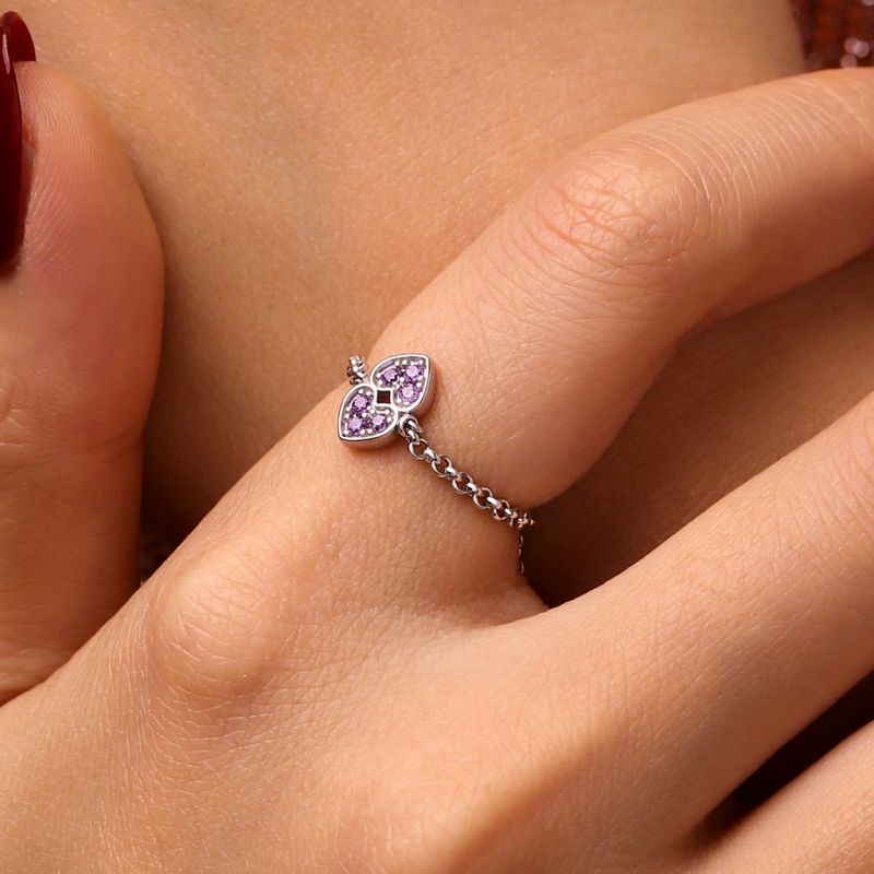 Adjustable Chain Initial Love Ring