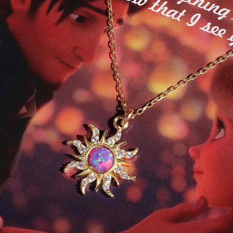 Dopamine Golden Sun Opal Necklace