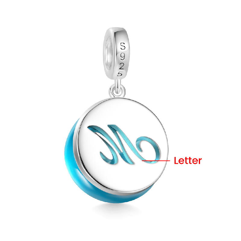 Letter Sea Glass Projection Pendant