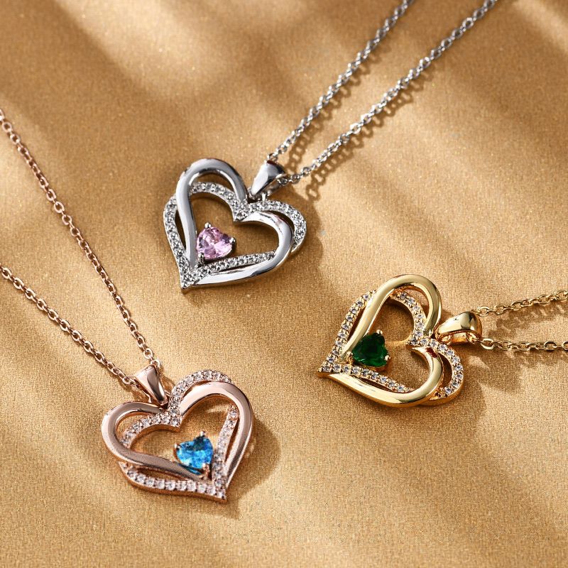 Birthstone Heart Necklace