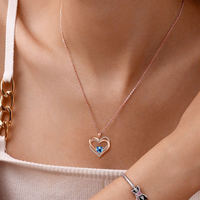 Birthstone Heart Necklace