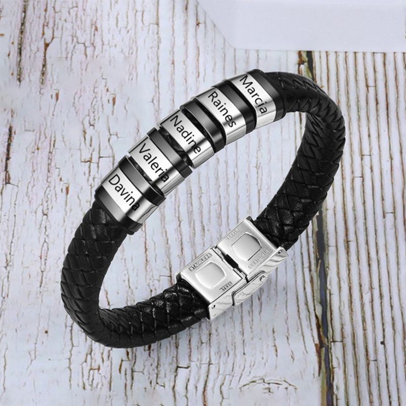 Mens Braided Leather Bracelet