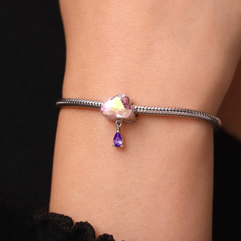 Pink Cloud Water Drop Charm