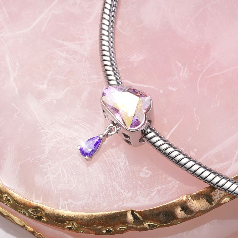 Pink Cloud Water Drop Charm