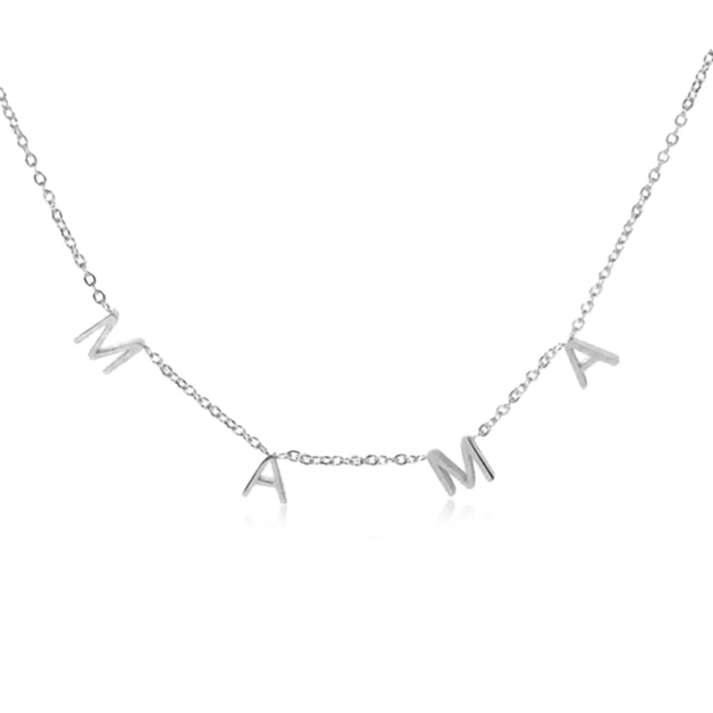 MAMA Pave Letter Necklace