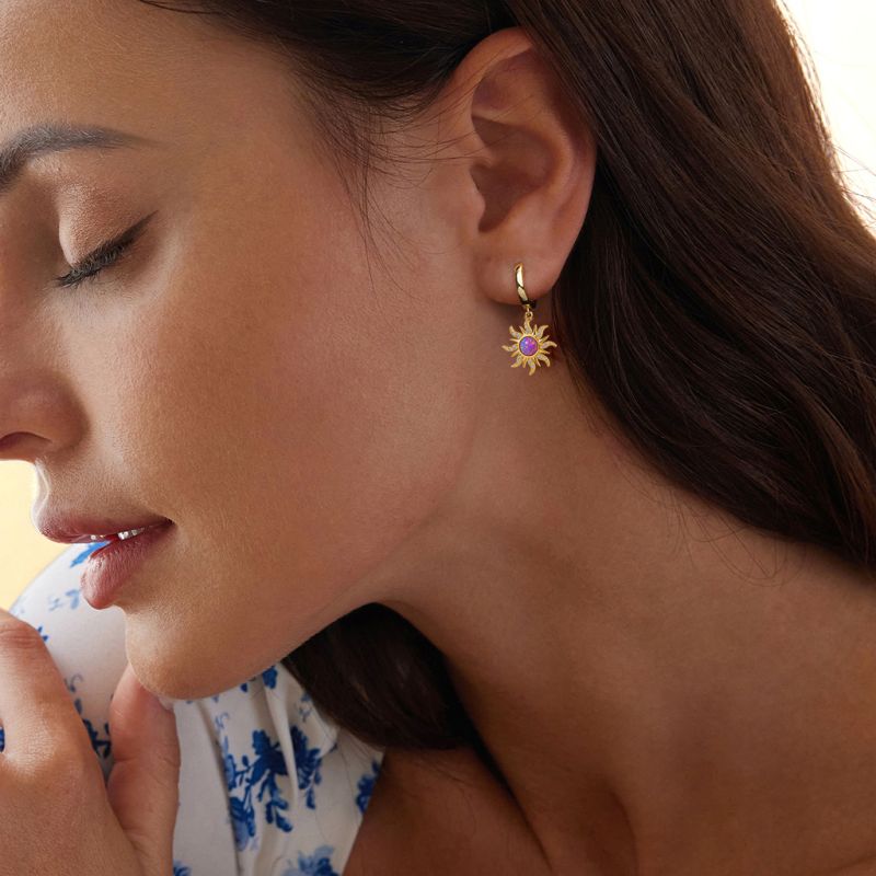 Dopamine Golden Sun Opal Earrings