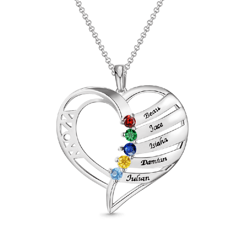 MOM Heart Memory Necklace