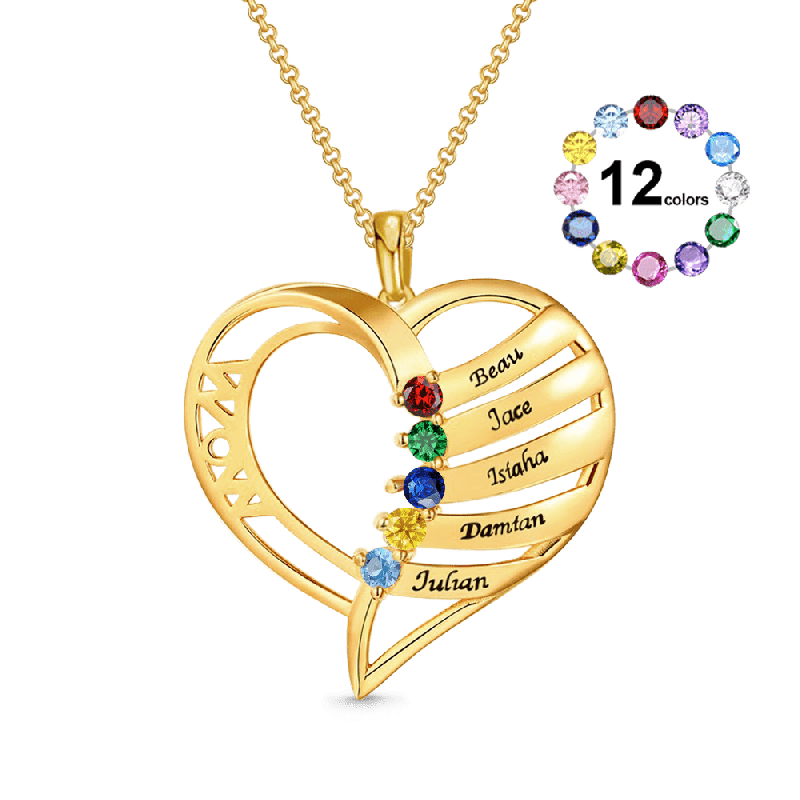 MOM Heart Memory Necklace