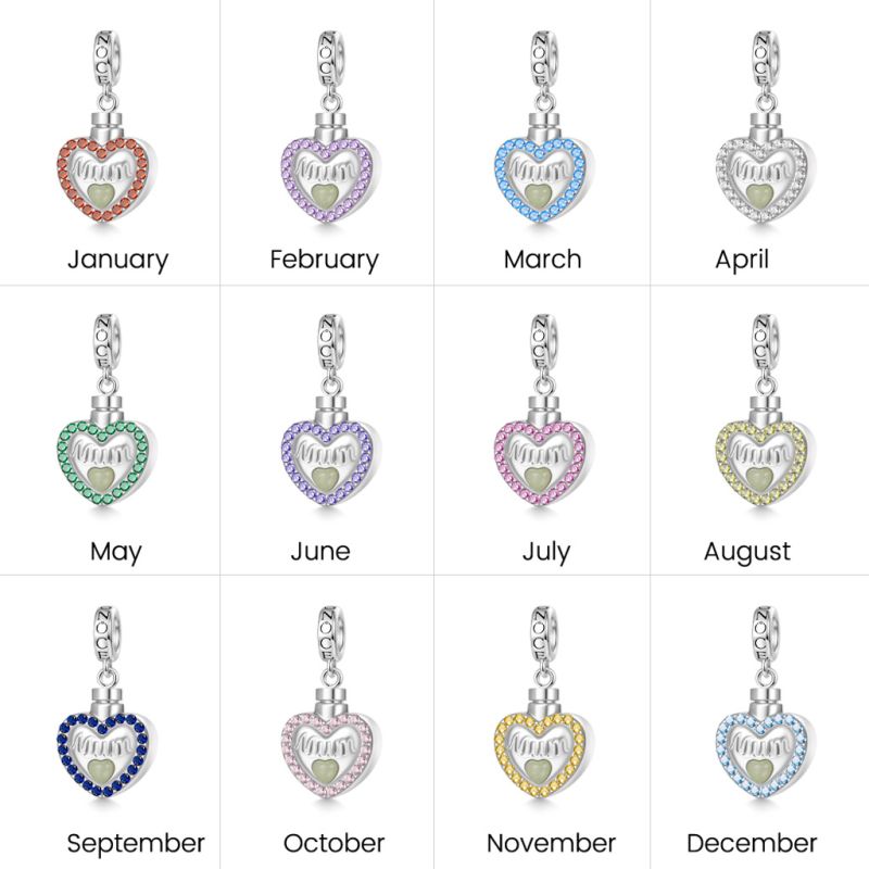 Mum Heart Memorial Urn Ashes Pendant