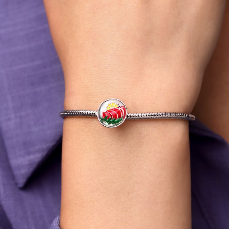 Salmon Food Stopper Charm