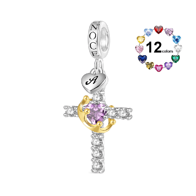 Gold Crown of Thorns Nail Cross Pendant