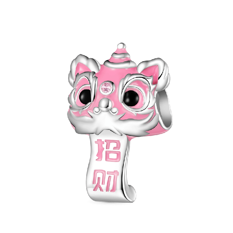 Pink Lion Dance Charm