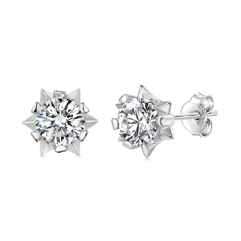 Romantic Snowflake VVS Moissanite Stud Earring