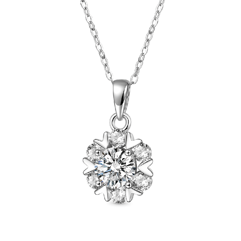 1Ct VVS Moissanite Snowflake Necklace