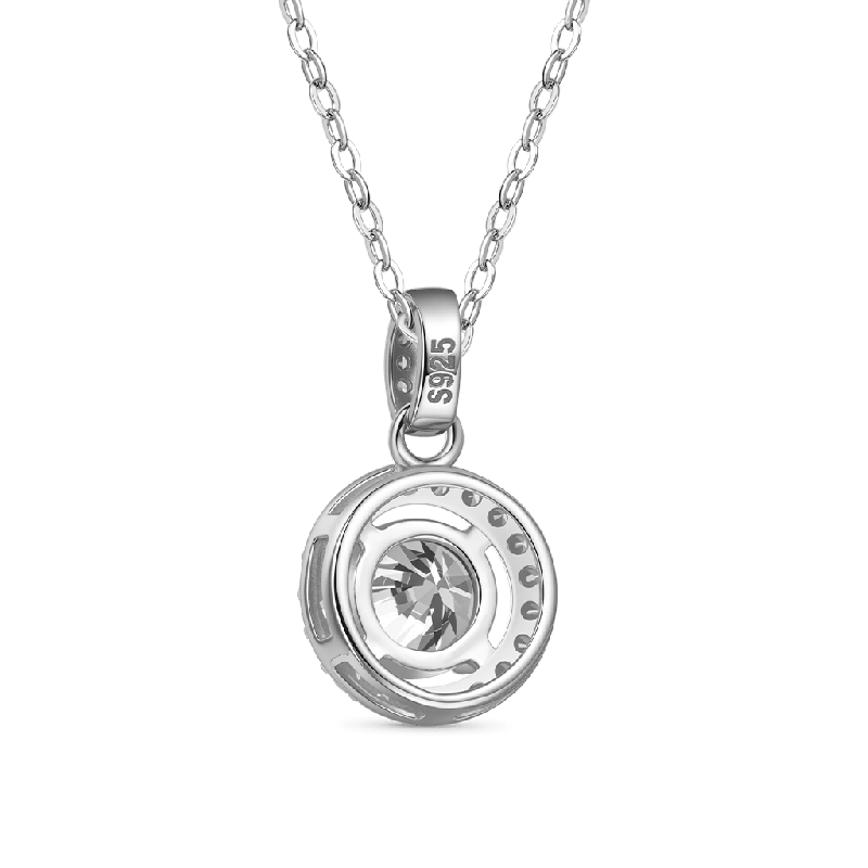 Round Cut Rubover VVS Moissanite Necklace