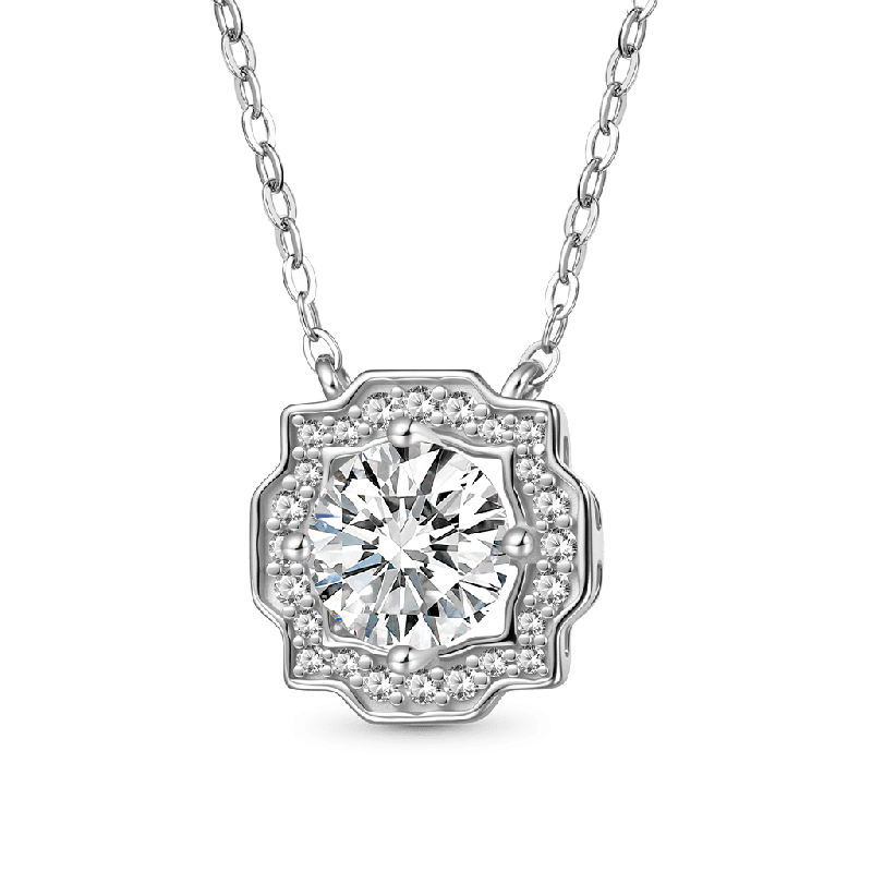 VVS Round Center Moissanite Necklace
