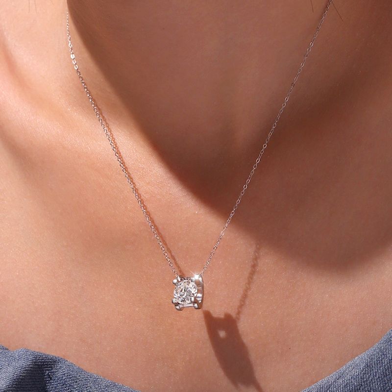 Shiny 3CT Moissanite Solitaire Necklace