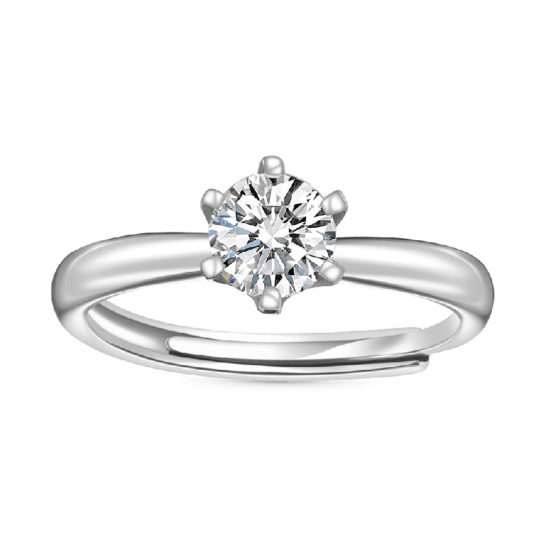 Classic 1Ct Round Halo VVS Moissanite Ring