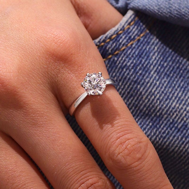 Classic 2CT Halo Moissanite Engagement Ring