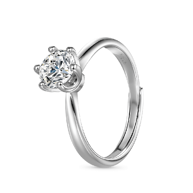 Classic 0.5CT Halo Moissanite Ring
