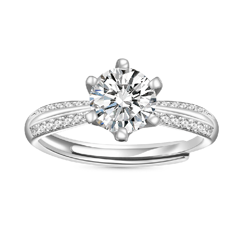 1ct VVS Moissanite Cathedral Ring