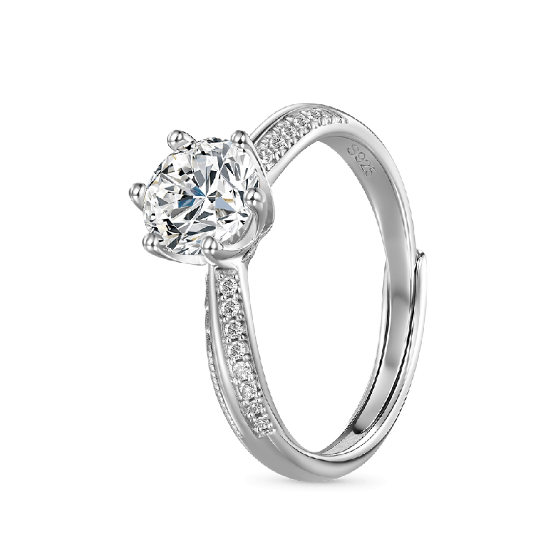 1ct VVS Moissanite Cathedral Ring