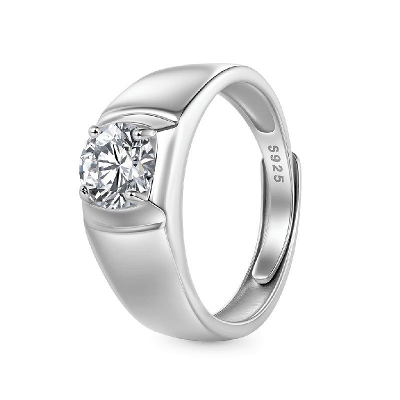 Brilliant 1Ct Moissanite Solitaire Men Ring