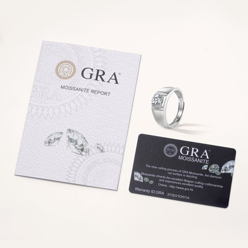 Brilliant 1Ct Moissanite Solitaire Men Ring