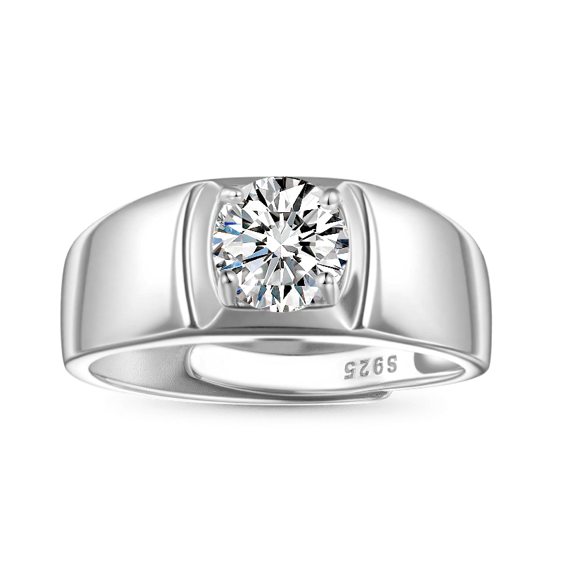 Brilliant 1Ct Moissanite Solitaire Men Ring