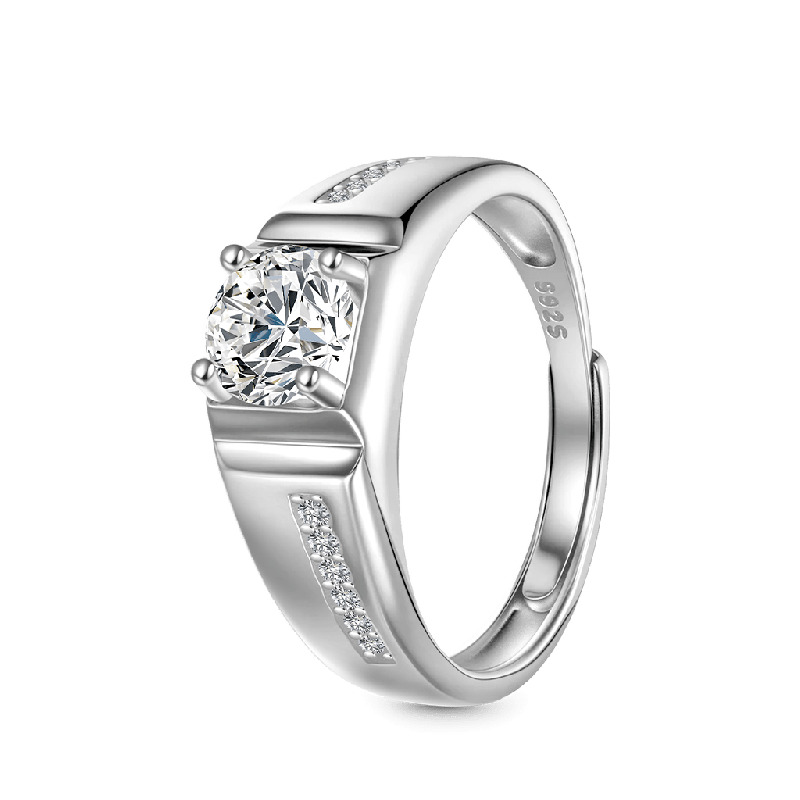 Luxury 1Ct Moissanite Men Wedding Ring