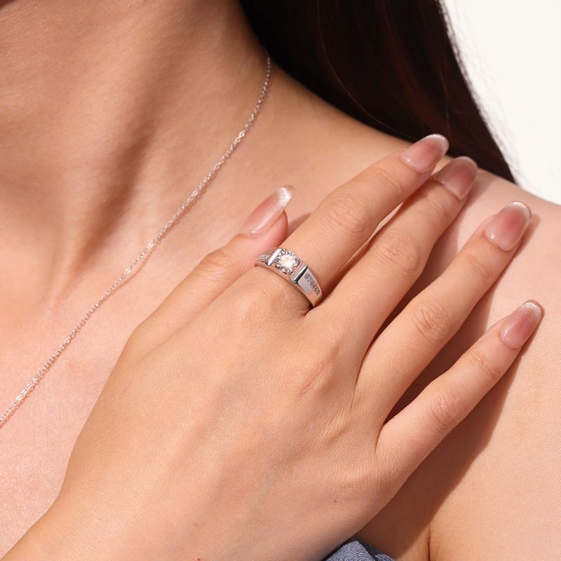Luxury 1Ct Moissanite Men Wedding Ring