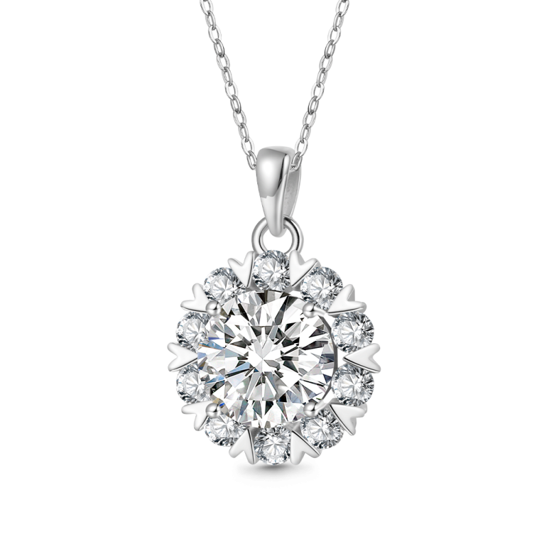 Brilliant 5Ct Moissanite Sunflower Necklace