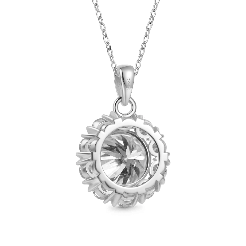 Brilliant 5Ct Moissanite Sunflower Necklace
