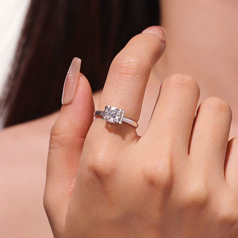 Eternity 1Ct Round Halo Moissanite Ring