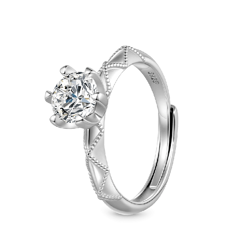 Classic 1Ct Round 925S & VVS Moissanite Ring