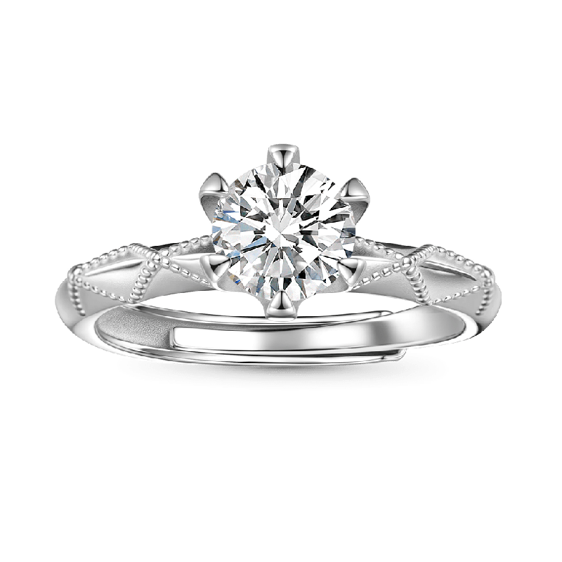 Classic 1Ct Round 925S & VVS Moissanite Ring