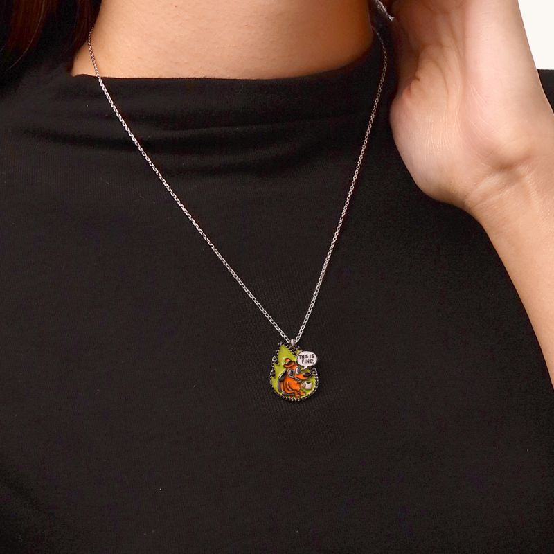 This Is Fine Necklace - Flame