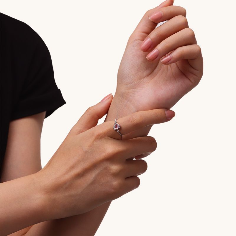 Daughter Heart Adjustable Chain Ring