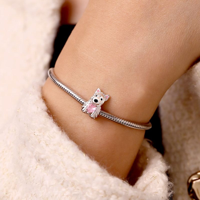 West Highland Puppy Embraces Love Charm