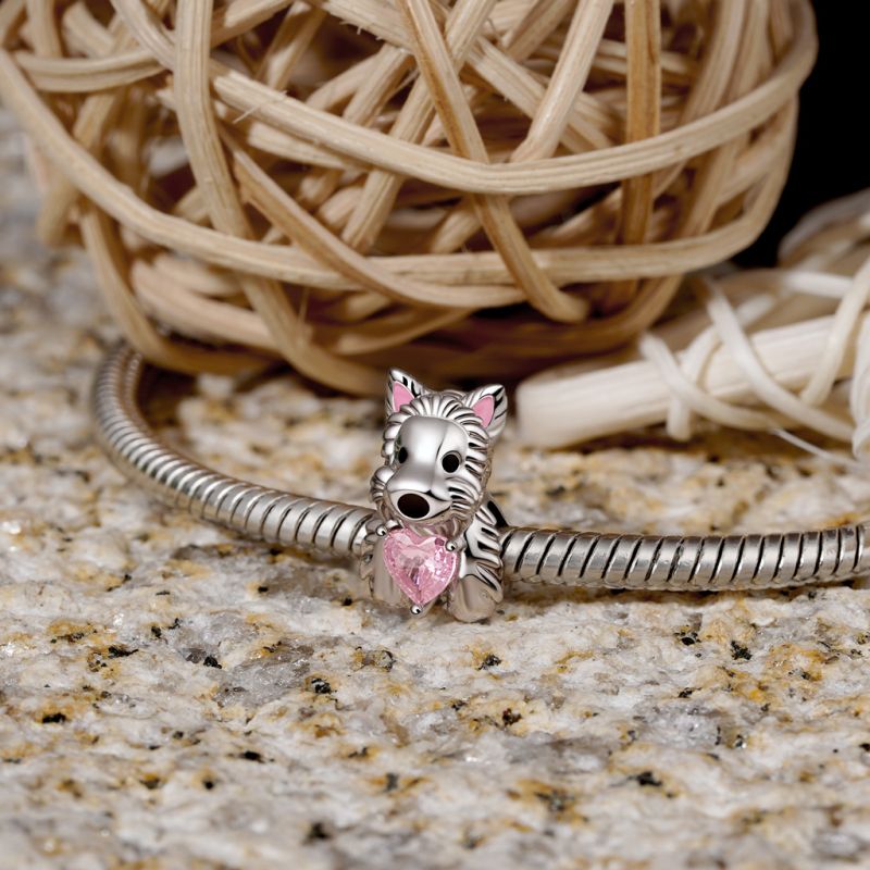 West Highland Puppy Embraces Love Charm