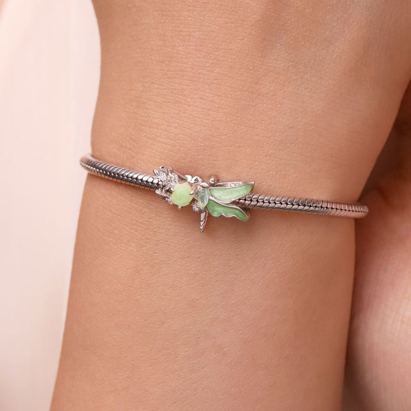 Spring Green Dragonfly Charm